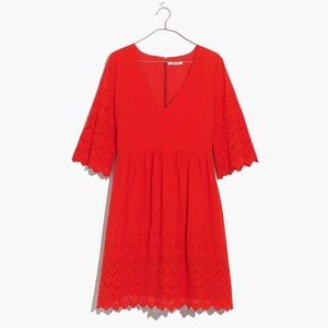 NWT Madewell Eyelet Lattice Dress